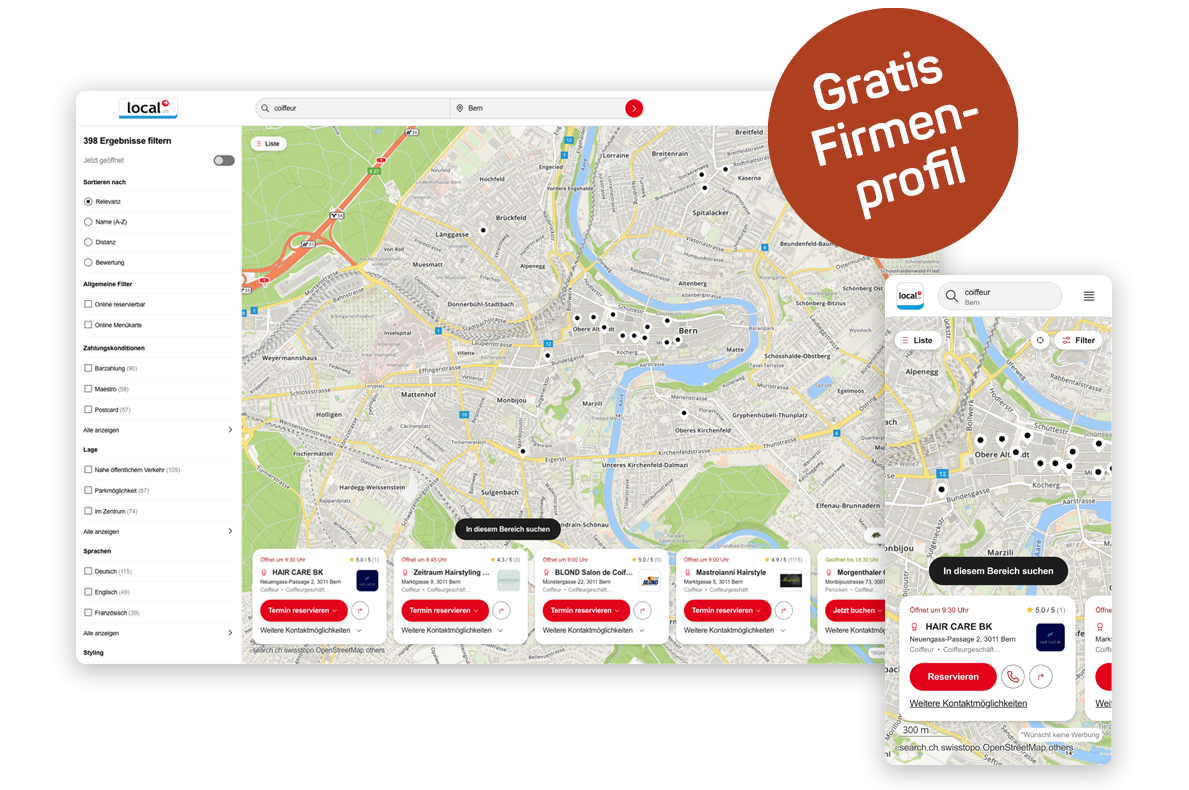 Gratis Firmeneintrag auf local.ch